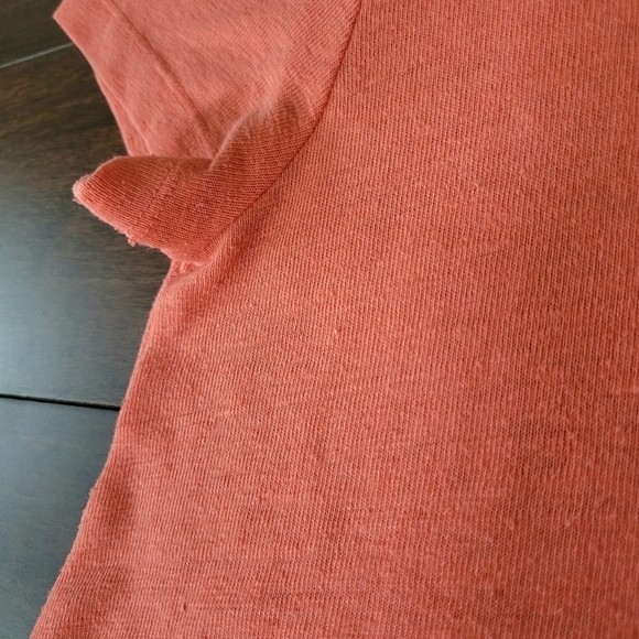 Old Navy Linen Blend Short Sleeve Flowy Swing Dress Women's Size M Coral Orange - Picture 5 of 5